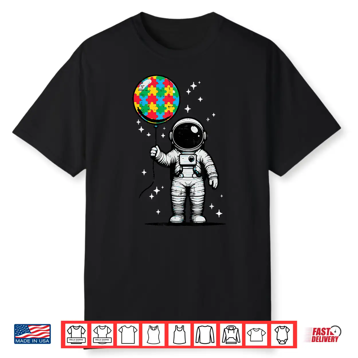 Astronaut Puzzle Balloon Asd Awareness Professional Graphic Shirt Astronaut Puzzle Balloon Asd Awareness Professional Graphic Shirt
