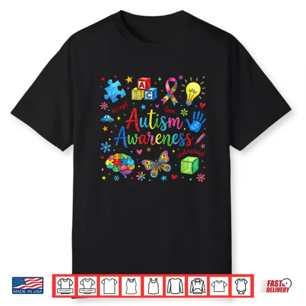 Autism Awareness Accept Understand Love Rainbow Asd Support Shirt