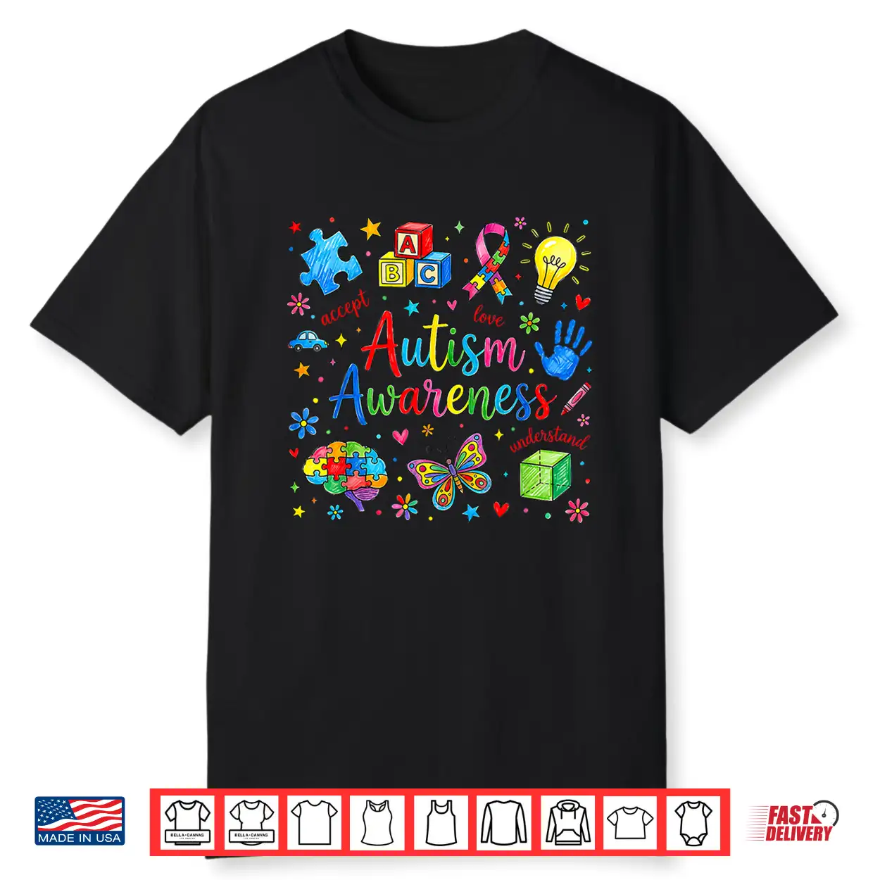 Autism Awareness Accept Understand Love Rainbow Asd Support Shirt Autism Awareness Accept Understand Love Rainbow Asd Support Shirt