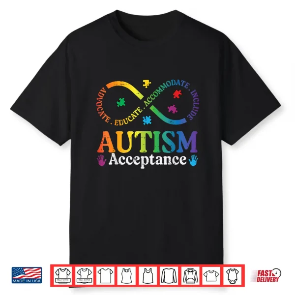 Autism Infinity Sign Asd Awareness Acceptance Graphic Shirt