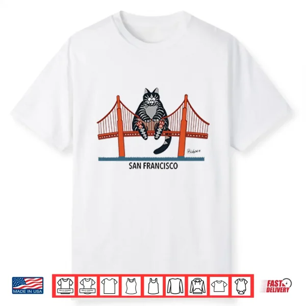 B Kliban Cat San Francisco Golden Gate Shirt