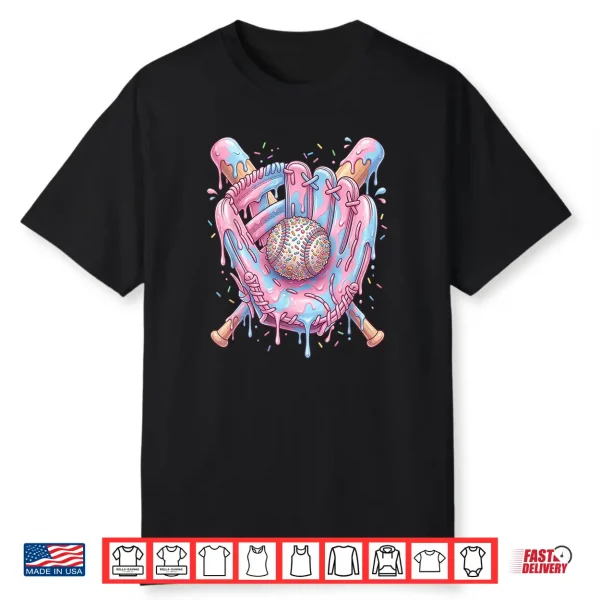 Baseball Drip Ice Cream Candy Teens Youth Boy Girl Shirt