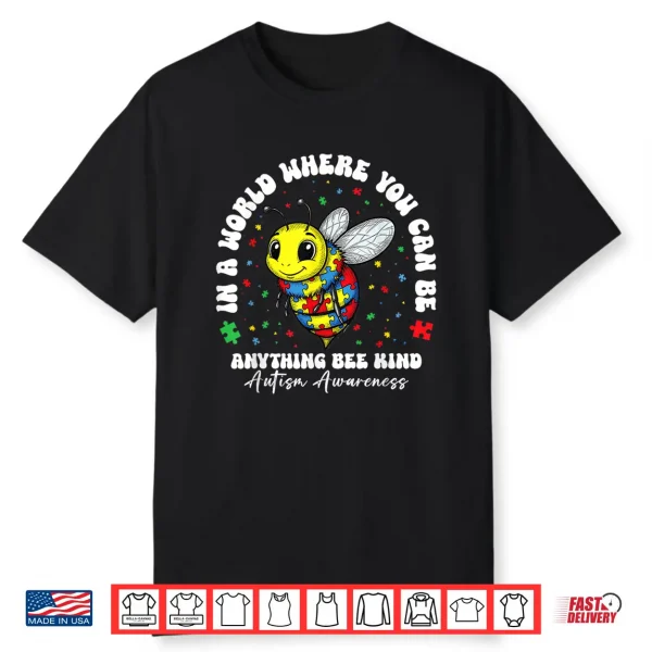 Bee Kind Puzzle Graphic Autism Awareness Professional Modern Shirt