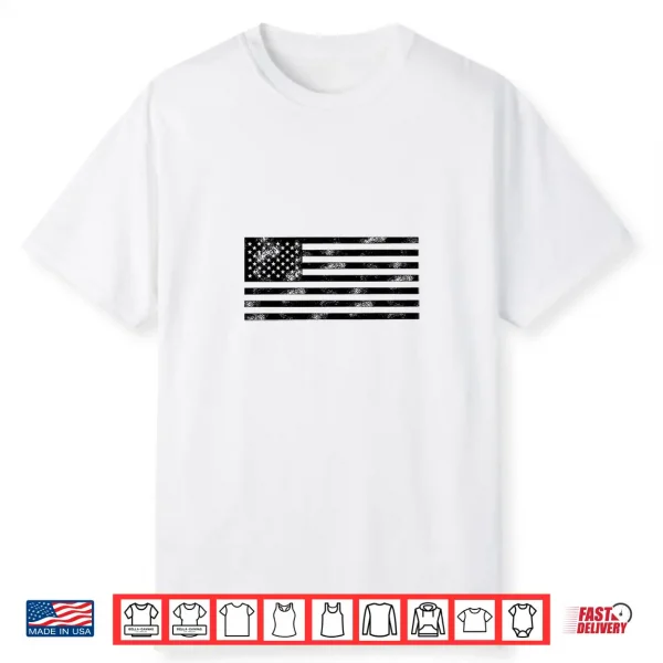 Black Grunge Distressed Flag Professional Graphic Shirt