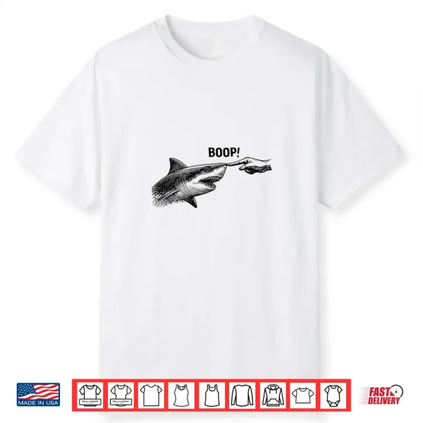 Boop Shark Meme Shark Humor Funny Hand Boop Shirt
