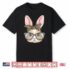 Bunny Face Glasses Bandana Leopard Rabbit Happy Easter Shirt
