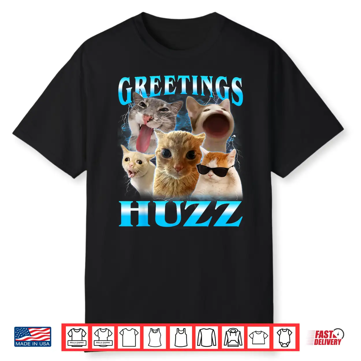 Cat Meme Greetings Huzz Funny Silly Cats Lover Women Mom Shirt Cat Meme Greetings Huzz Funny Silly Cats Lover Women Mom Shirt