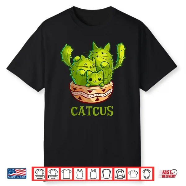 Catcus Cute Cat And Cactus Mexican Cactus Cinco De Mayo Shirt