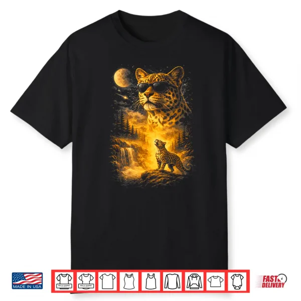 Cheetah Howling To The Moon Meme 90S Animal Print Graphic Shirt