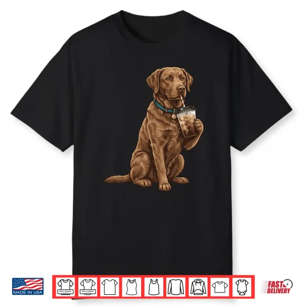 Chesapeake Bay Retriever Iced Coffee Lover Funny Dog Shirt