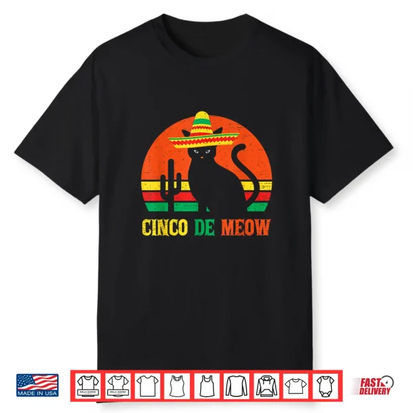 Cinco De Meow Funny Cinco De Mayo Cat Shirt