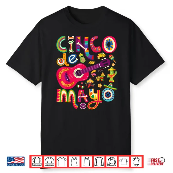 Cinco De Mayo Tee Mexican Taco Guitar Fiesta Cinco De Mayo Shirt