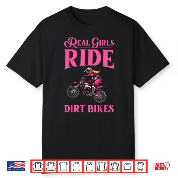 Cool Dirt Bike Art For Women Girls Motocross Racing Dirtbike Shirt