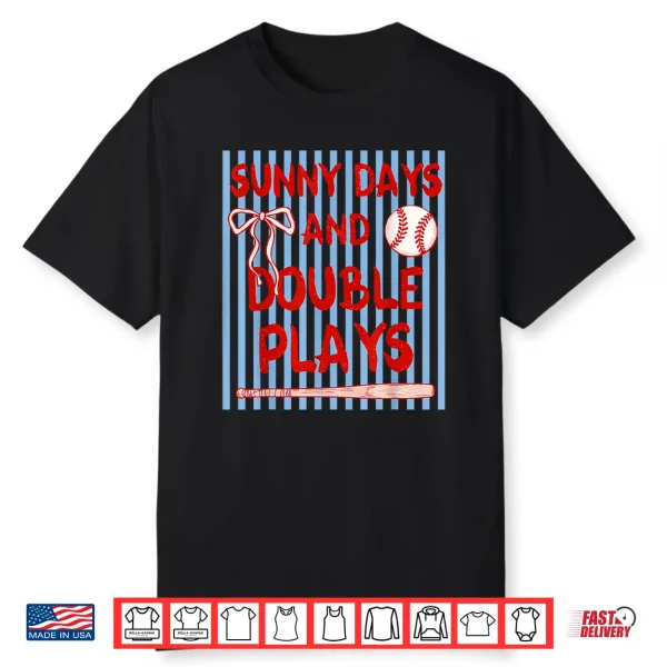 Coquette Sunny Days And Double Plays Baseball Season Shirt