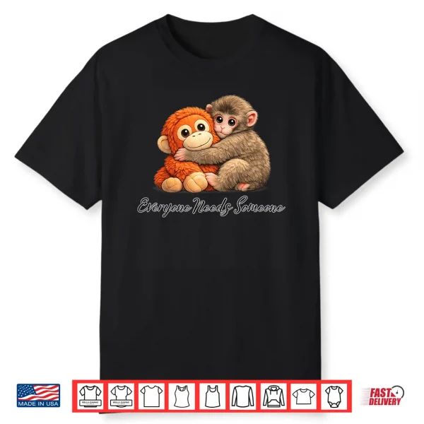 Cute Baby Monkey Punch Plush Hugging Shirt