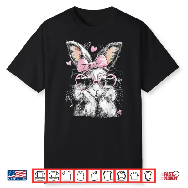 Cute Easter Bunny For Women Pink Rabbit Coquette Girly Shirt