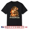 Cute Little Monkey Hugging Bear Plush Protect Punch Macaque Shirt