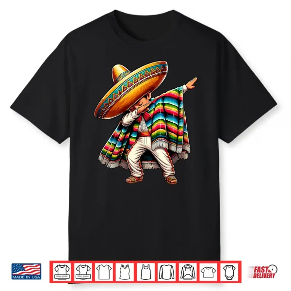 Dabbing Boys Mexican Poncho Cinco De Mayo Shirt