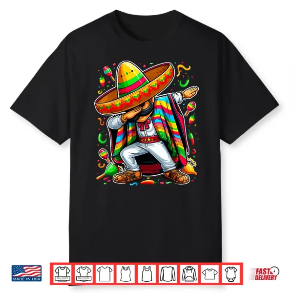 Dabbing Mexican Poncho Cinco De Mayo Shirt
