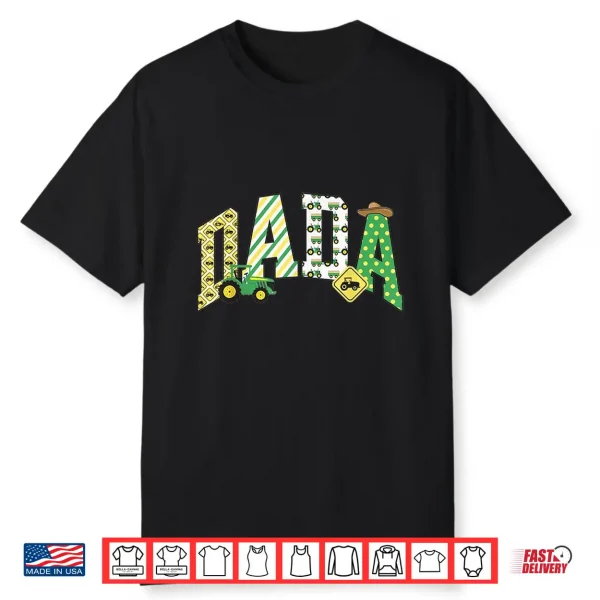 Dada Of The Birthday Boy Tractor Farm Trucks Family Party Shirt