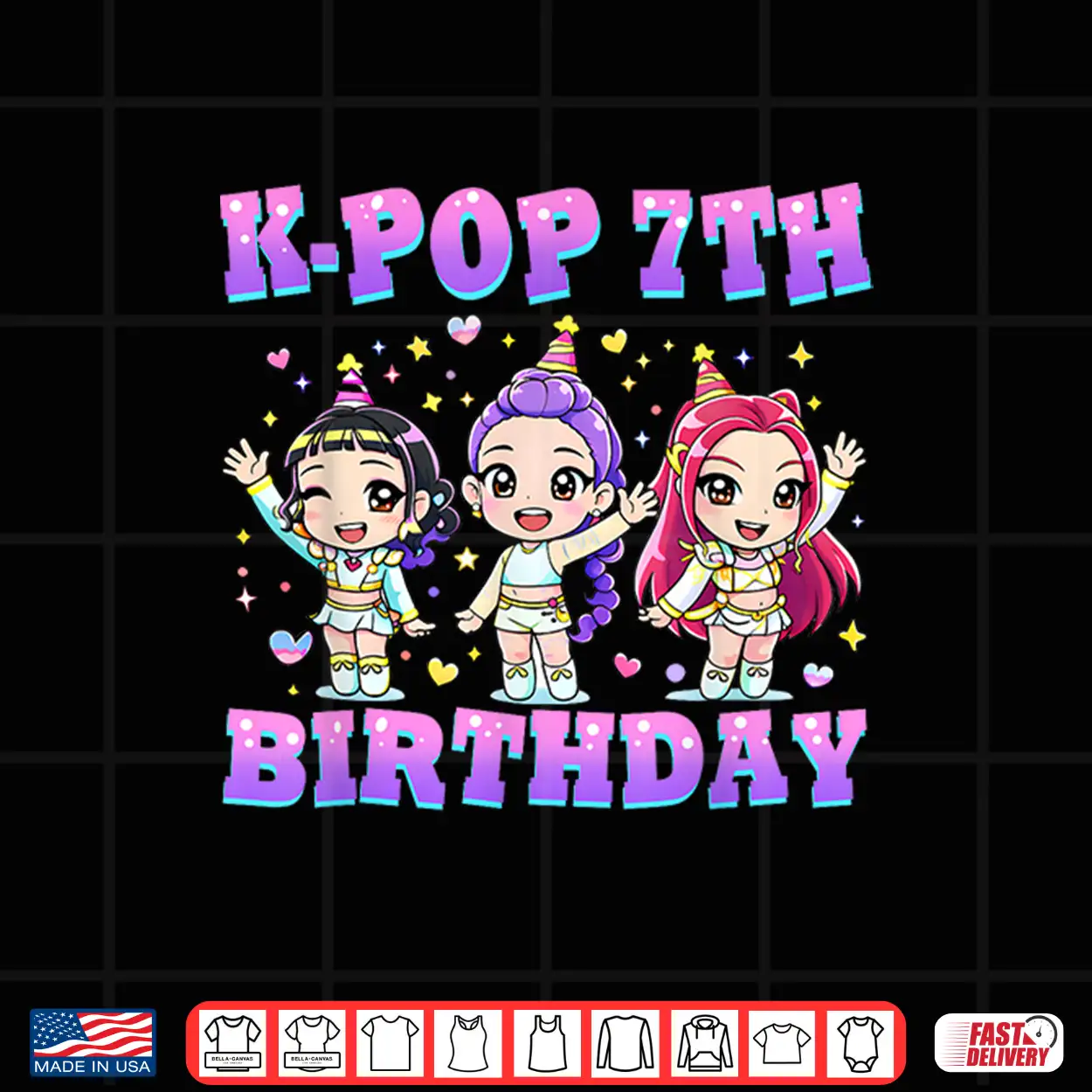 7 Years Old Birthday K Pop Kids 7Th Bday Girls K Pop Shirt 7 Years Old Birthday K Pop Kids 7Th Bday Girls K Pop Shirt