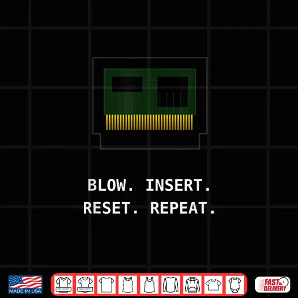 Design 8 Bit Retro Video Game Cartridge Technical Blueprint Shirt