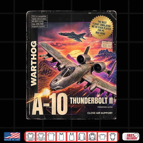 A 10 Warthog Fictional Pc Game Box Front And Back Y2K Style Shirt 4 Design A 10 Warthog Fictional PC Game Box Front and Back Y2K Style Shirt