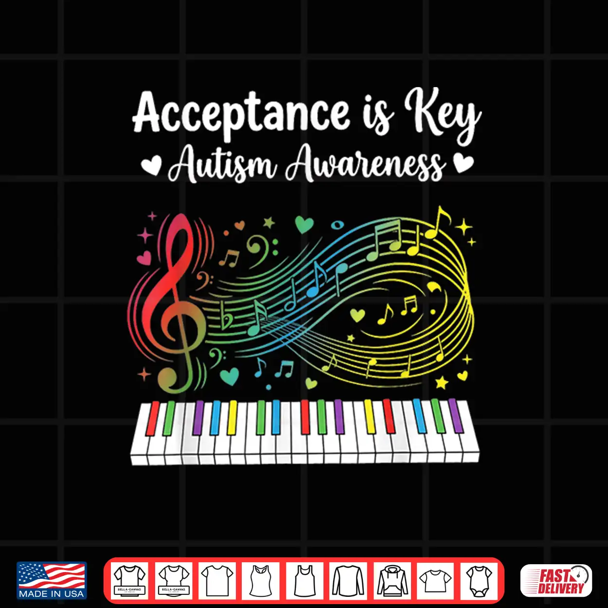 Acceptance Is Key Autism Awareness Music Piano Professional Shirt Acceptance Is Key Autism Awareness Music Piano Professional Shirt