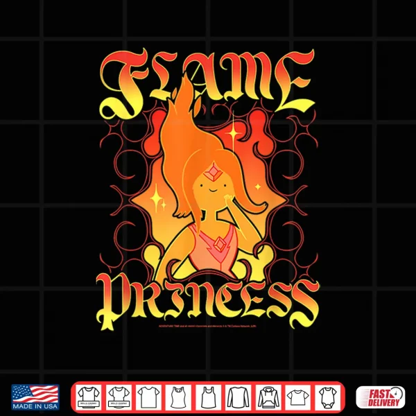 Design Adventure Time Flame Princess Medieval Text Funny Cartoon Shirt