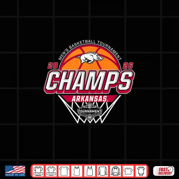 Arkansas Razorbacks Men'S Basketball Sec Champs 2026 Black Shirt 4 Design Arkansas Razorbacks Mens Basketball SEC Champs 2026 Black Shirt