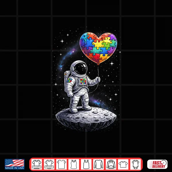 Design Astronaut Balloon Autism Awareness Space Premium Tri Blend Shirt