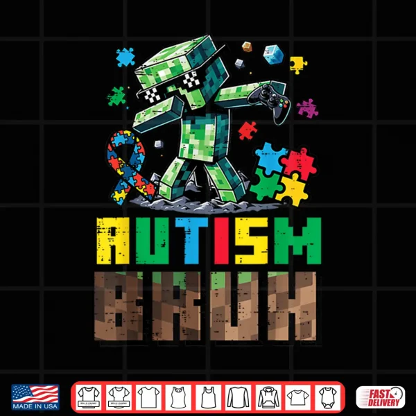 Design Autism Bruh Dab ASD Awareness Gamer Modern Humor Shirt