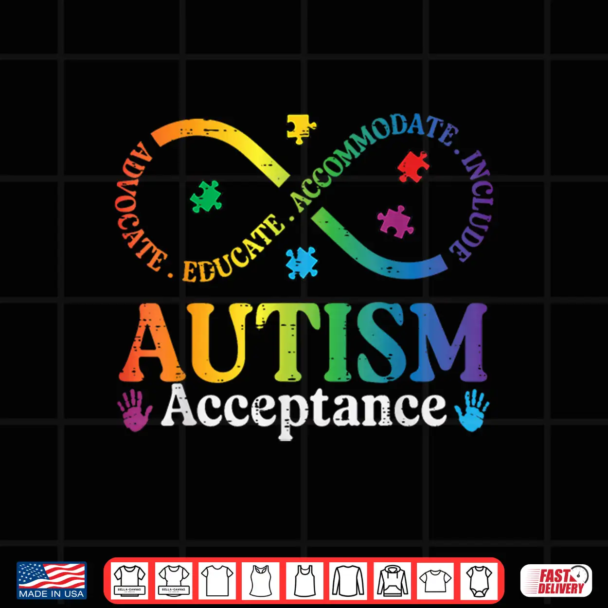 Autism Infinity Sign Asd Awareness Acceptance Graphic Shirt Autism Infinity Sign Asd Awareness Acceptance Graphic Shirt