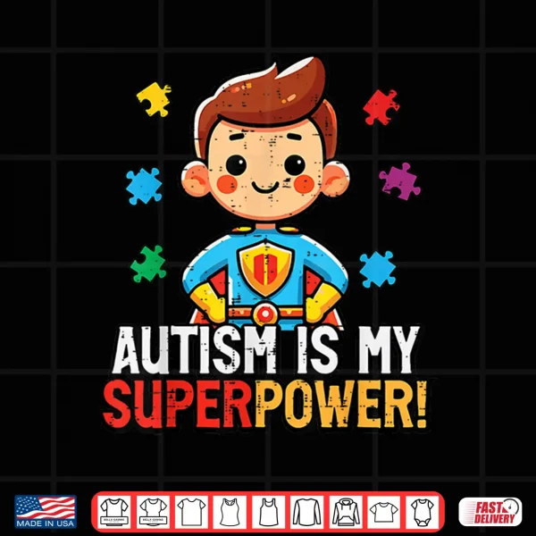 Design Autism Is My Superpower Superhero ASD Awareness Professional Shirt