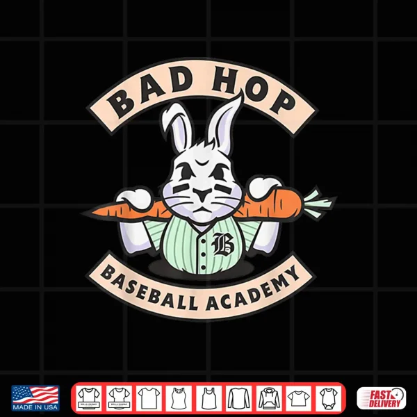 Design Bad Hop Baseball Academy Angry Bunny Mascot Sports Shirt