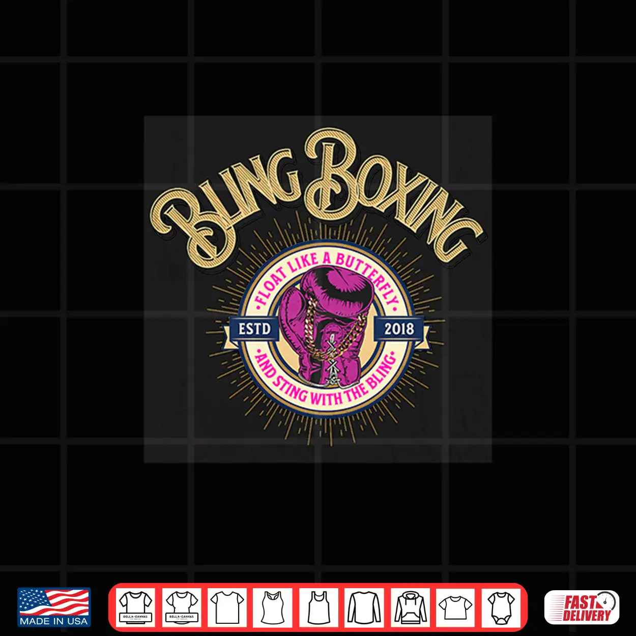 Bling Boxing Professional Minimalist Modern Graphic Shirt Bling Boxing Professional Minimalist Modern Graphic Shirt