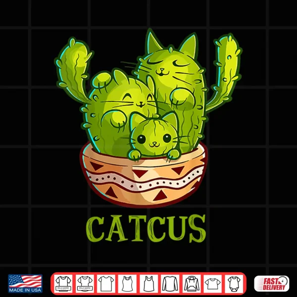 Design Catcus Cute Cat And Cactus Mexican Cactus Cinco De Mayo Shirt