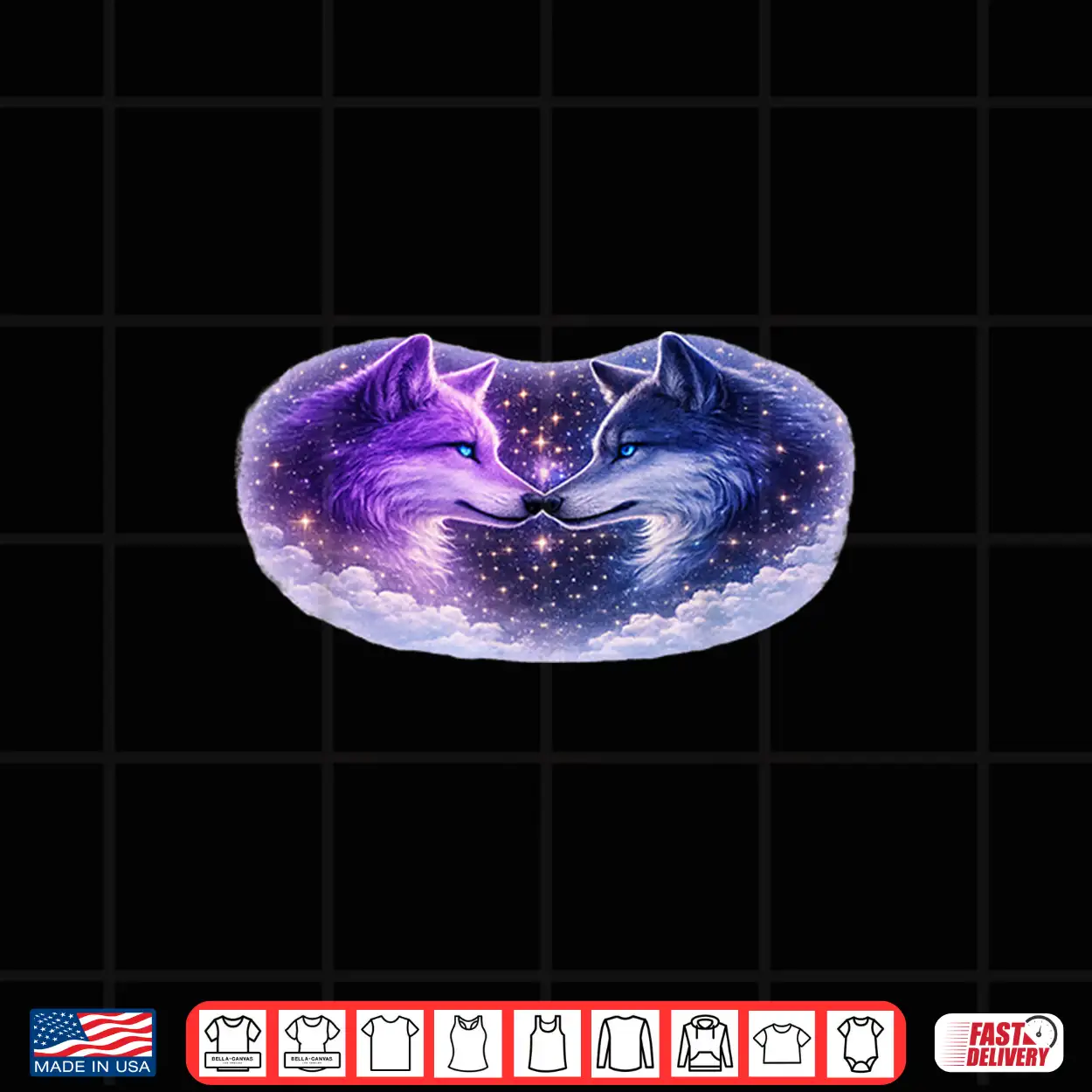 Celestial Purple Blue Wolves Cosmic Spirit Wolf Art Shirt Celestial Purple Blue Wolves Cosmic Spirit Wolf Art Shirt