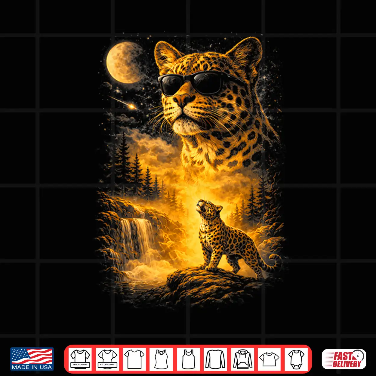 Cheetah Howling To The Moon Meme 90S Animal Print Graphic Shirt Cheetah Howling To The Moon Meme 90S Animal Print Graphic Shirt