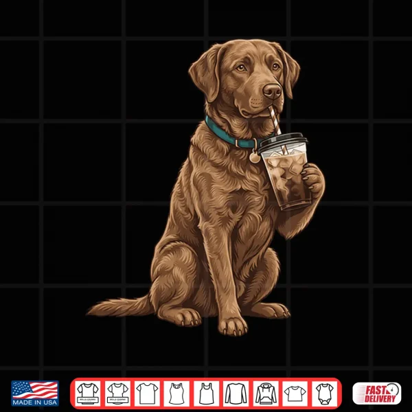 Design Chesapeake Bay Retriever Iced Coffee Lover Funny Dog Shirt