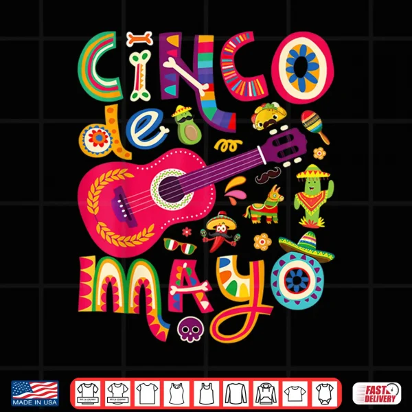 Cinco De Mayo Tee Mexican Taco Guitar Fiesta Cinco De Mayo Shirt 4 Design Cinco de Mayo Tee Mexican Taco Guitar Fiesta Cinco de Mayo Shirt
