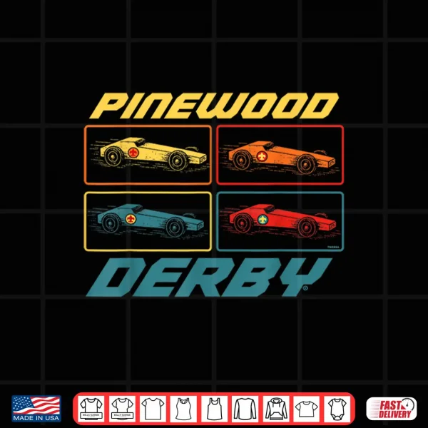 Design Classic Pinewood Derby Pop Art Cub Scouts Retro Race Cars Shirt
