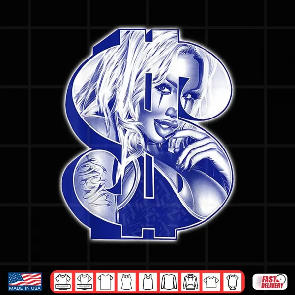 Design Clown Girl Money Symbol Payasa Chicano Shirt