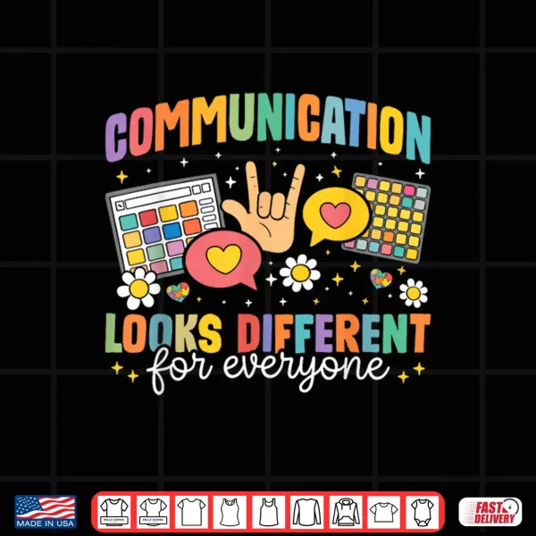 Design Communication Looks Different For Everyone Autism Awareness Shirt