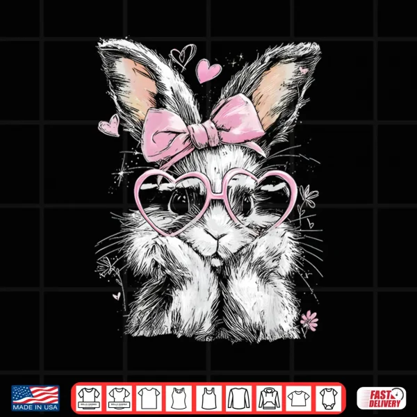 Cute Easter Bunny For Women Pink Rabbit Coquette Girly Shirt 4 Design Cute Easter Bunny for Women Pink Rabbit Coquette Girly Shirt