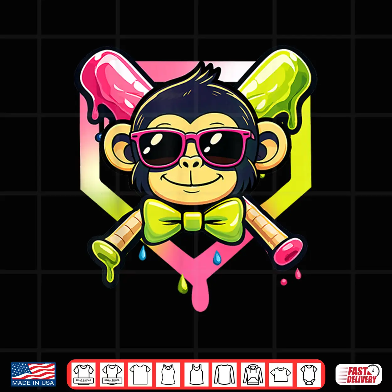 Cute Party Animals Baseball Funny Monkey Sunglasses Shirt Cute Party Animals Baseball Funny Monkey Sunglasses Shirt