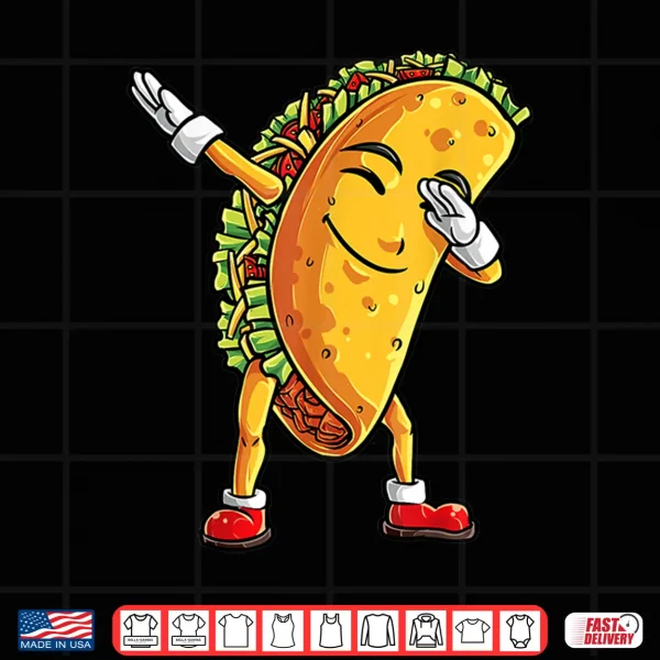 Design Dabbing Taco Cinco de Mayo T shirt Kids Boys Men Tacos Tees Shirt