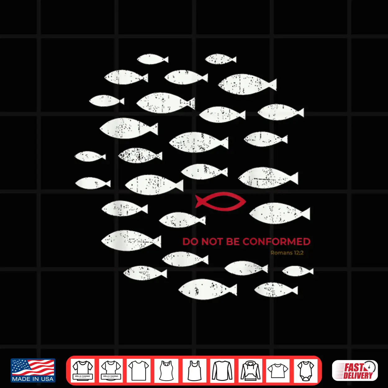 Do Not Be Conformed Funny Fish Red Romans 12 2 Bible Verse Shirt Do Not Be Conformed Funny Fish Red Romans 12 2 Bible Verse Shirt