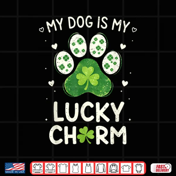 Design Dog Paw St Patricks Day Pet Irish Dog Lover Men Women Kids Shirt