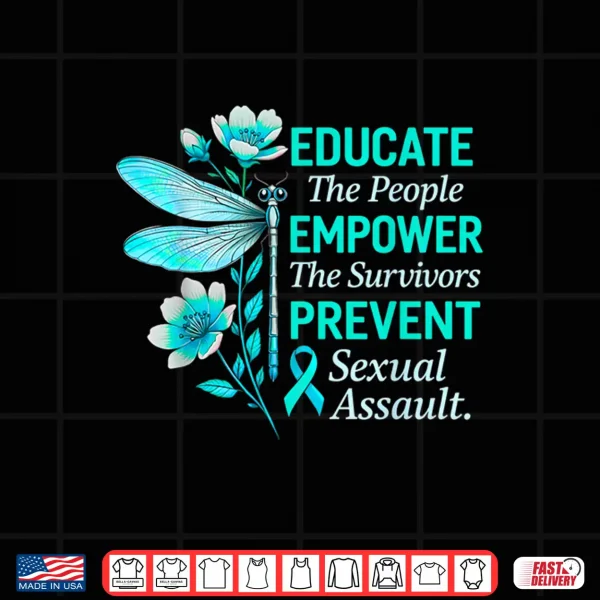 Design Educate Empower Prevent Butterfly Sexual Assault Awareness Shirt